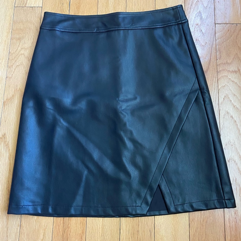 Loft Faux Leather Black Skirt - Picture 2 of 10